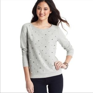 Loft Crewneck Sweater Embellished with Pearls
